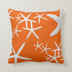 Persimmon Orange Starfish Decorative Throw Pillow