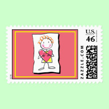 Person Holding Heart - Valentine's Day Postage Stamp