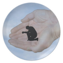 Person in Prayer, in God's Hands Party Plate
