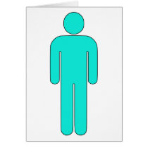 Person Man Sign Universal Silhouette Classic Comic Greeting Cards