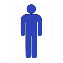 Person Man Sign Universal Silhouette Classic Comic Post Card