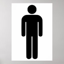 Person Man Sign Universal Silhouette Classic Comic Print