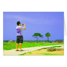 Person taking pic st augustine greeting card