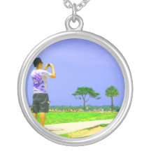 Person taking pic st augustine necklace