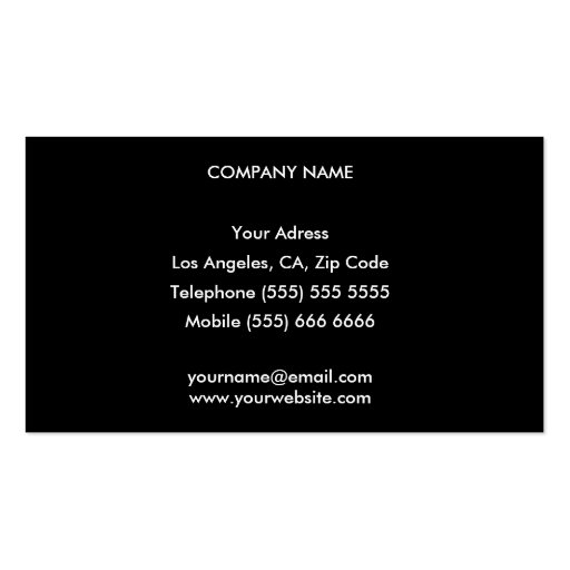 Personal Business Card (back side)