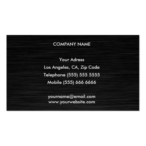 Personal Business Card (back side)