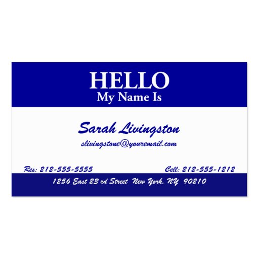 Personal Business Card 4 Template (front side)