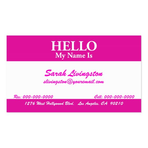 Personal Business Card 6 Template (front side)