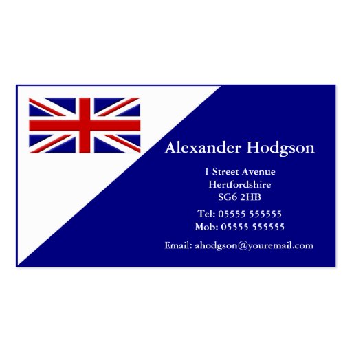 Personal Business Card - United Kingdom (front side)