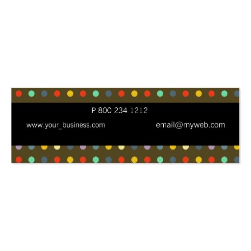 Personal Care Colorful N Dotted Business Card Template (back side)