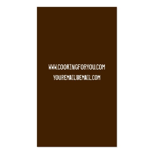 Personal Chef Business Card (back side)