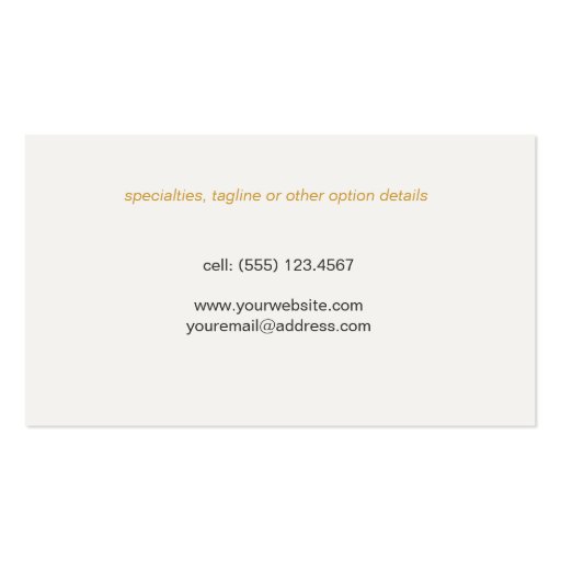 Personal Chef Business Card (back side)