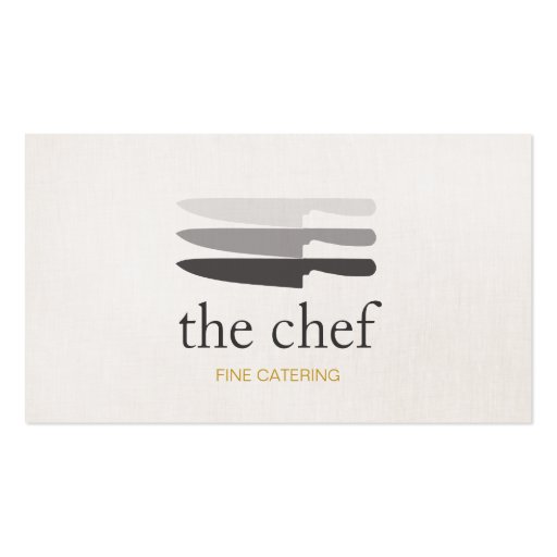 Personal Chef Knife Catering Simple and Modern Business Cards