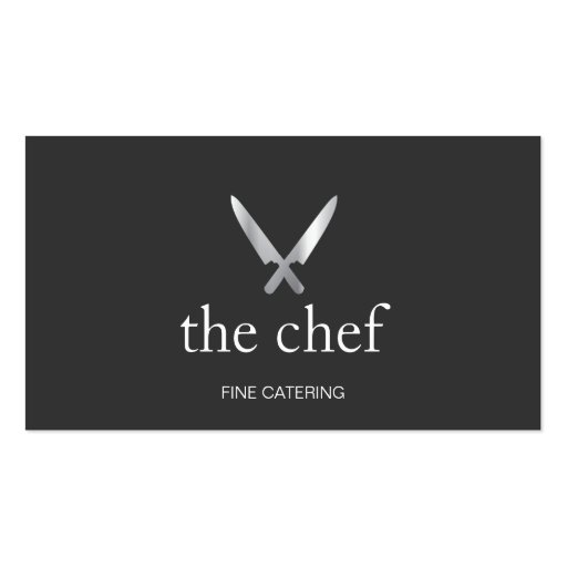 Personal Chef Knife Simple Culinary Catering Business Cards (front side)