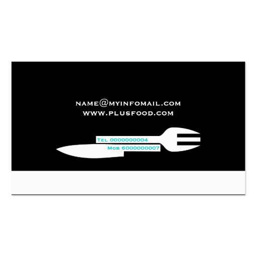 Personal chef minimalist business card black white (back side)