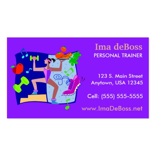 Personal Fitness Trainer Business Card Template (front side)