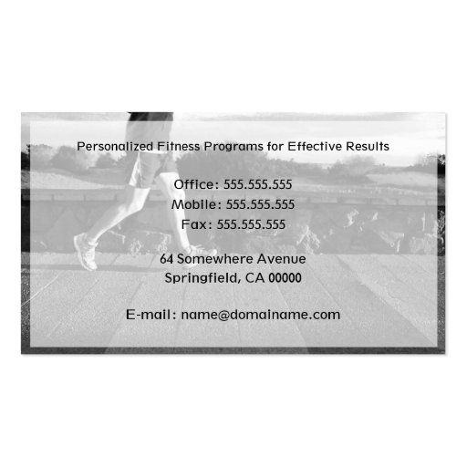 Personal Fitness Trainer Business Card Template (back side)