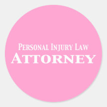 Personal Injury Law Attorney Gifts Round Sticker