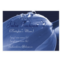 Personal Mommy Card; Tulip Blue Raindrops Business Card Templates