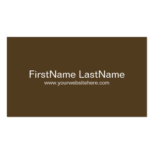 Personal Networking Business Cards in Brown (front side)