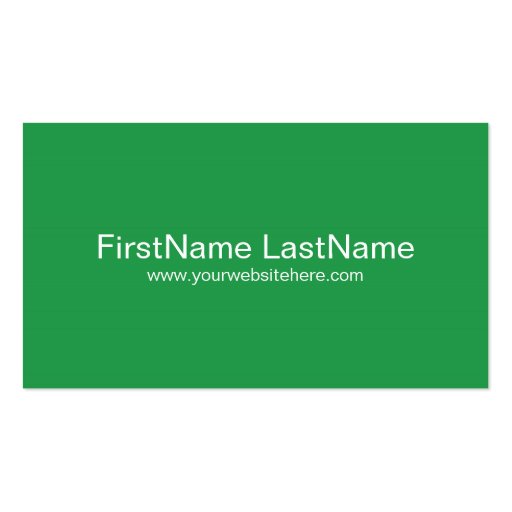 Personal Networking Business Cards in Green (front side)