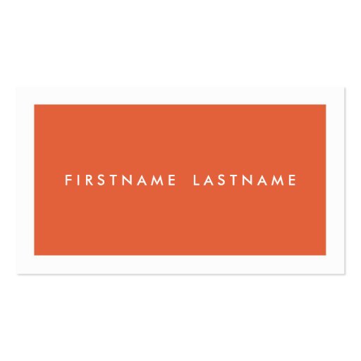Personal Networking Business Cards in Orange (front side)