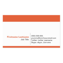 Personal Networking Business Cards in Orange