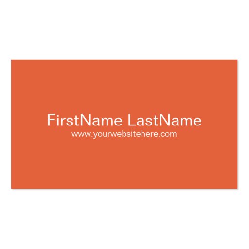 Personal Networking Business Cards in Orange (front side)