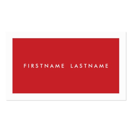 Personal Networking Business Cards in Red (front side)