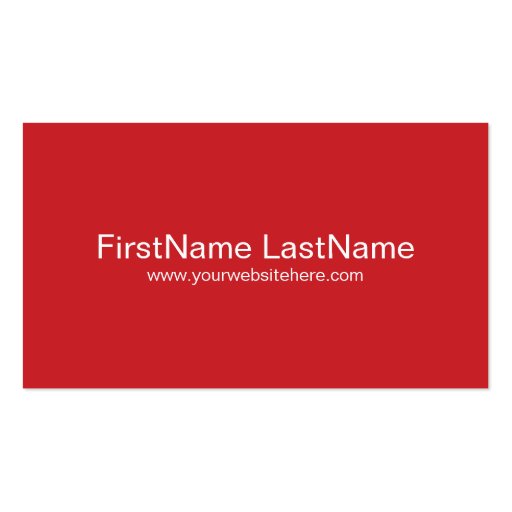 Personal Networking Business Cards in Red (front side)