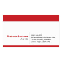 Personal Networking Business Cards in Red business cards
