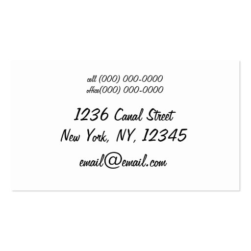 personal shopper business card (back side)