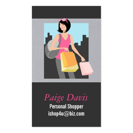 Personal Shopper Business Cards (front side)