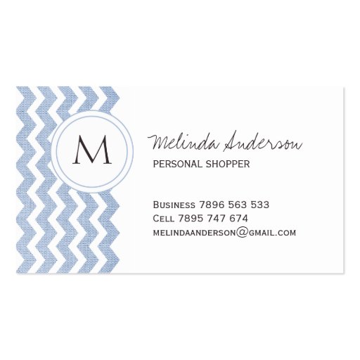 Personal Shopper Chevron Business Card (front side)