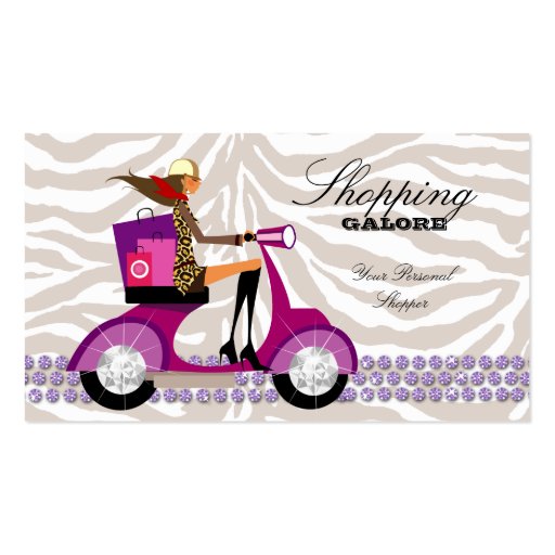 Personal Shopper Fashion Jewelry Purple Zebra Business Card
