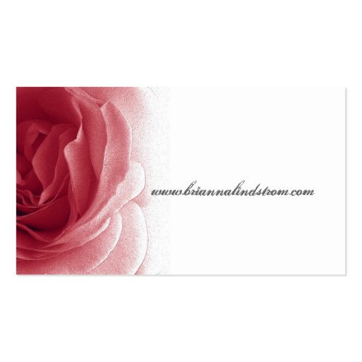 Personal Soft Red Floral Rose Template Business Card Templates (back side)