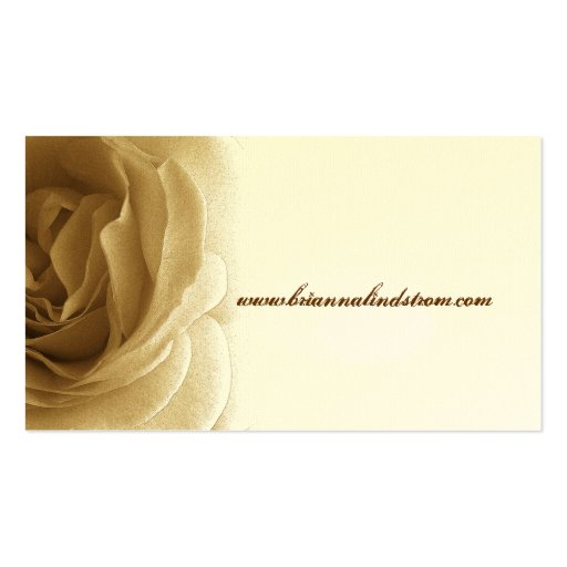 Personal Soft Sepia and Cream Rose Business Card (back side)