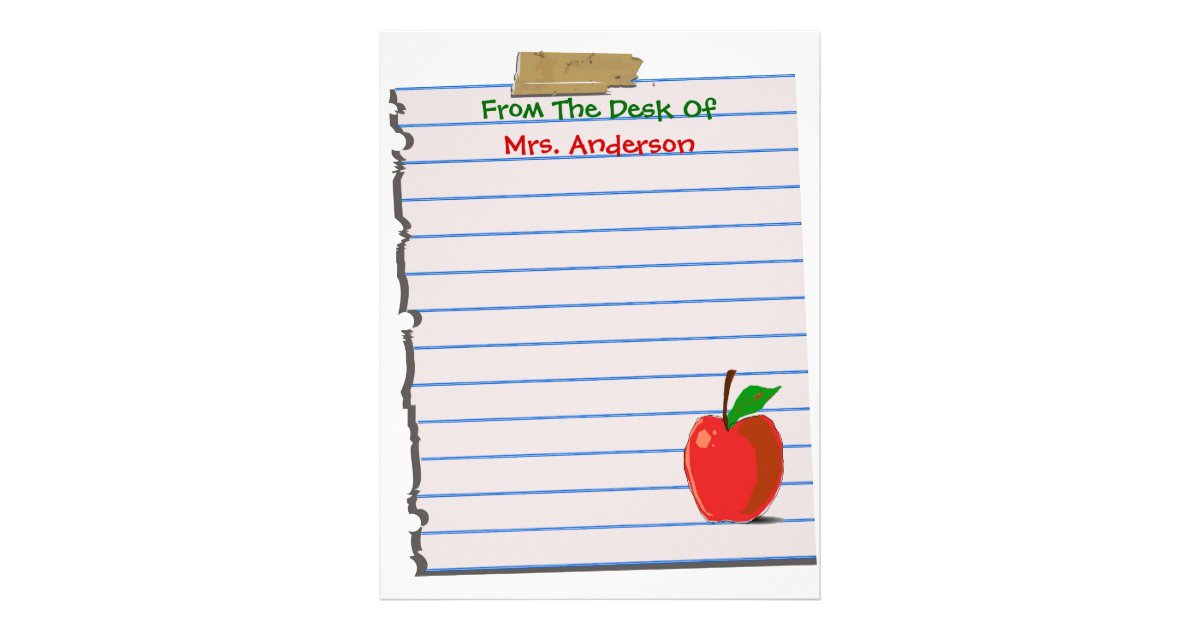 Personal Teacher Cute Letterhead Stationery | Zazzle