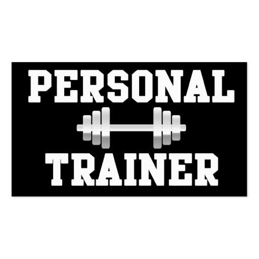 Personal Trainer Black and White Dumbell Training Business Card Template (back side)