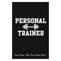 Personal Trainer Black and White Dumbell Training Custom Flyer