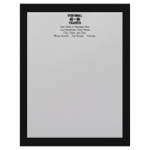 Personal Trainer Black and White Dumbell Training Letterhead