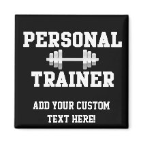 Personal Trainer Black and White Dumbell Training Magnets