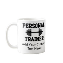 Personal Trainer Black and White Dumbell Training Mugs