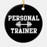 Personal Trainer Black and White Dumbell Training ornaments