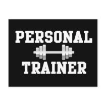 Personal Trainer Black and White Dumbell Training Post Cards