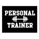 Personal Trainer Black and White Dumbell Training postcards