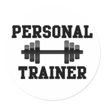 Personal Trainer Black and White Dumbell Training Sticker