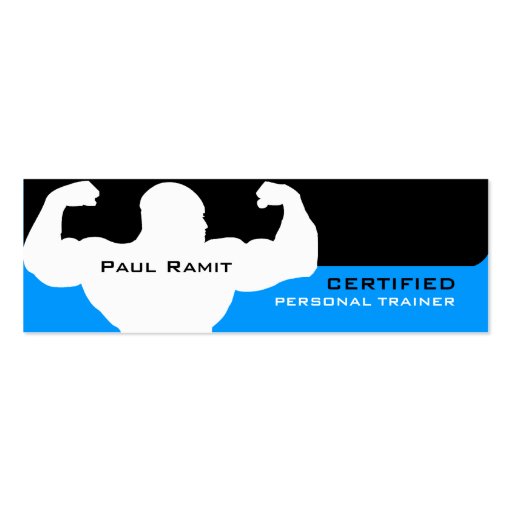 Personal Trainer Blue Black Business Card (front side)