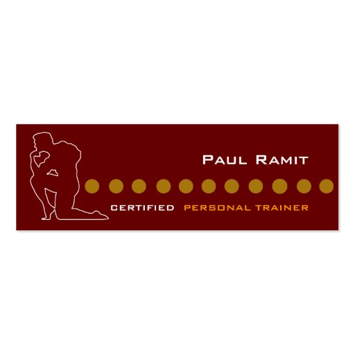 Personal Trainer Brown Dots Business Card (front side)