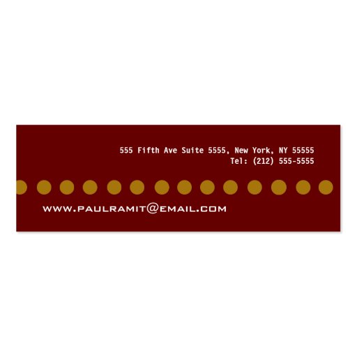 Personal Trainer Brown Dots Business Card (back side)